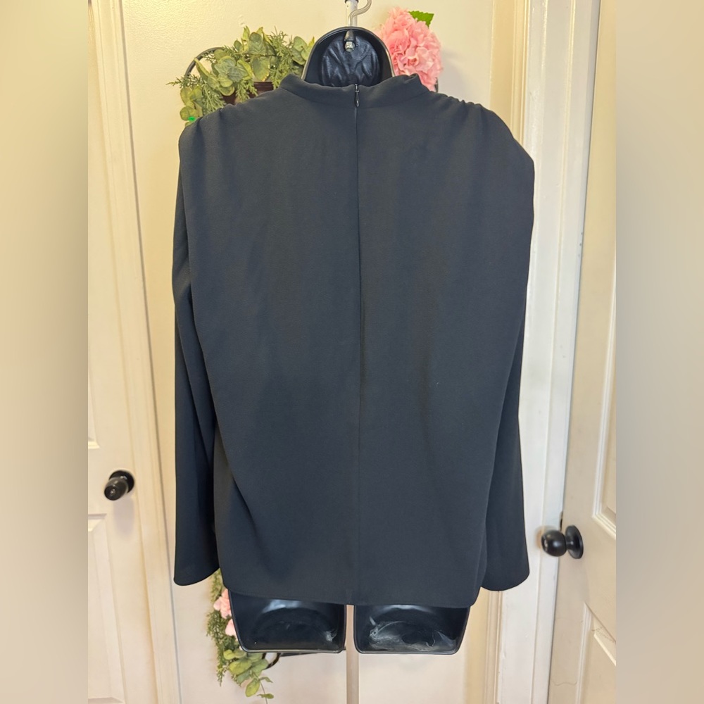 Zara Black Draped Cowl-Neck Blouse - Picture 6 of 7
